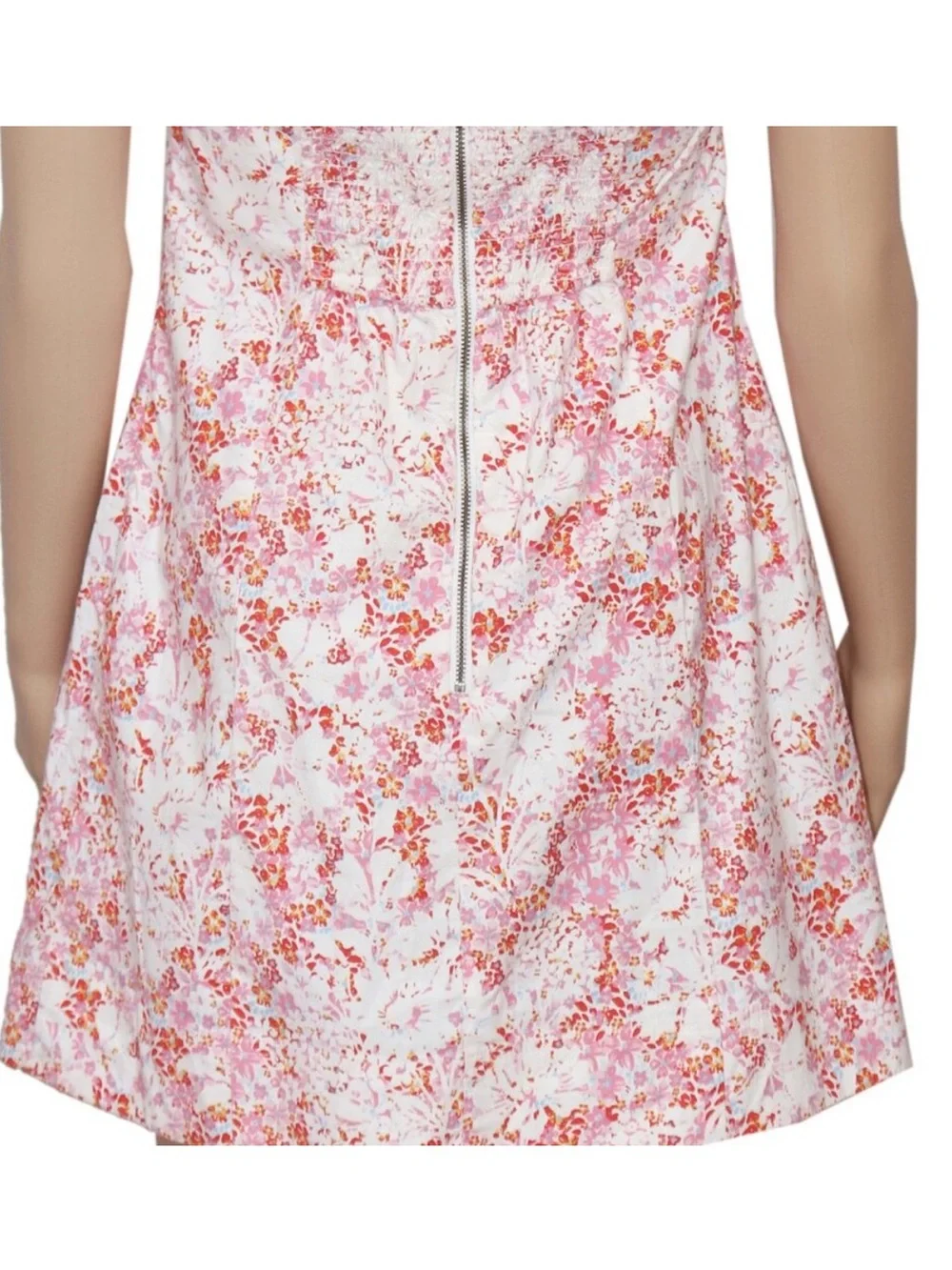 NWT Free People Tomas Mini Dress Floral Printed Strapless Smocked L $128